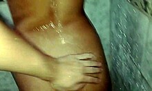 homemade sex with tight colombian teen in bathroom, stepbro fucks doggy while chatting