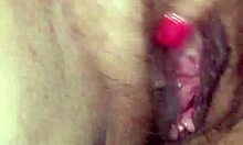 Slut babe plays with her wet pussy at home