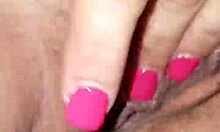 Slut babe plays with her wet pussy at home