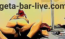 Redhead couple engages in intense fucking and riding in anime hentai style with flaka.