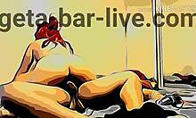 Redhead couple engages in intense fucking and riding in anime hentai style with flaka.