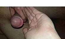 Hey, this blonde milf wife collects cum with her hands and mouth