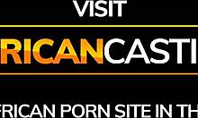 Ebony amateur in close-up POV casting interview