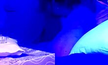 hey, watch this couple amateur sucking in blacklight