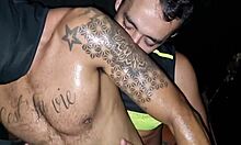 Oh, Menage with Three Males Fucking in Brazil's Dark Gay Club!