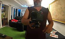 Mirella Montana giving blowjob during tattoo session on web chat party 😏