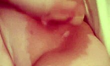 horny housewife passionately fucks her dildo in this homemade video, craving more intense pleasure.