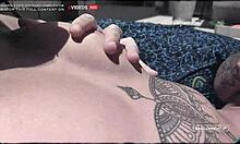 מתגרה אוונלין בוארקה מתיזה במקלחת פרועה