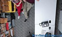 Delinquent teen sucking mall cop for facial cumshot 😈