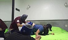 Cuckold husband brings wife to hotel for me to fuck her hard