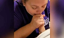 Hotwife Amateur Deepthroats Multiple Hard Cocks in Wild Action