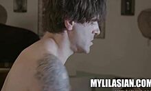 Mina Luxx and Ken share a perfect timing POV blowjob with her small tits and big ass