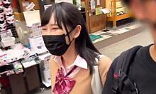 Himari 18 shrine maiden performs skilled fellatio on first Asakusa date.