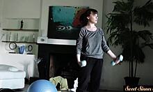 Is that teen beauty getting plowed deeply from behind?