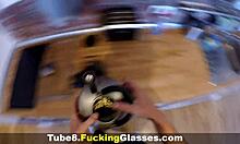 Tourist in glasses explores local scenes