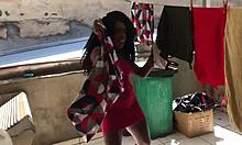 Daytime Fucking In Laundry On Red!