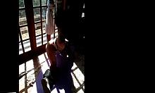 Teen strips naked while training