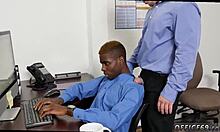 Young black straight boys intensely masturbate in group gay porno session