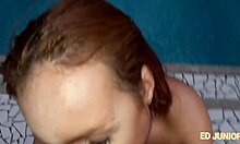 Amanda Borges craves hair fucking in full red bikini, POV blowjob and anal creampie