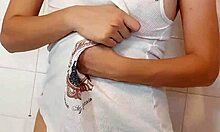 Amateur teen strips in shower