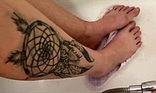 Foot fetish hairy legs shaving amateur video