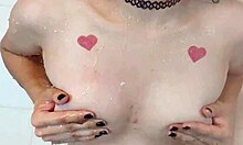 Amateur teen strips in shower