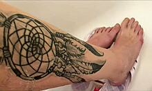 Foot fetish hairy legs shaving amateur video