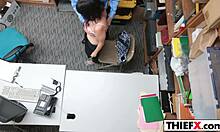 stiff case with teen 18+ thief penelope reed in garage