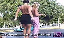 Two Cute College Girls Flash Tits in Public Park in Florida 🌳😉