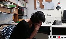 stiff case with teen 18+ thief penelope reed in garage