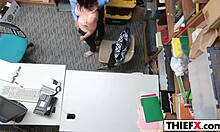 stiff case with teen 18+ thief penelope reed in garage