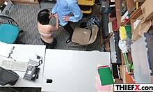 stiff case with teen 18+ thief penelope reed in garage