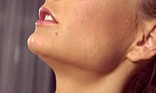 Girl rubs wet in a solo action