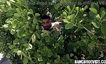 amazing threesome with big booties and busty milfs