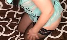 Mischievous minx as horny milf showing nipples in homemade amateur video with playful teasing