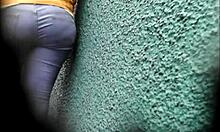 peruvian amateur shows off her ass on the street, getting all the attention