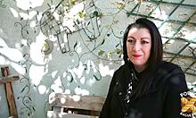 yvanna the naughty brunette milf teases with her big ass