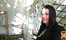 yvanna the naughty brunette milf teases with her big ass