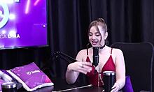 just chilling with evelyn zain in sheer red lingerie, loving her cuckold fantasy.