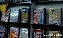 Watch me fucking this latina brunette slut in the homemade sex shop with blowjob action