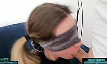 Pigtail girl swallows huge cumshot