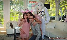 Petite Brunette Teen 18+ Fucked Hard by Stepuncle in Taboo Bunny Roleplay