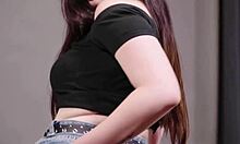 Young Amateur Latina Brunette Masturbates Giant Dildo.