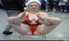 Chubby blonde teen flaunts her big fat ass on webcam. She teases with her feet too.