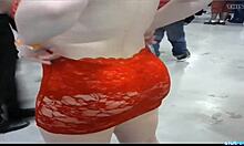 Chubby blonde teen flaunts her big fat ass on webcam. She teases with her feet too.