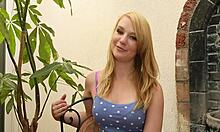 blonde teen 18+ sucking dong in close-up delight