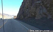 Friends pick up and spit roast twink in car.