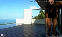 tanned beauty melena maria rya strips slow, teasing in a tiny bikini for you