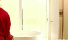 yoga lesson turns sexy with cute brunette instruction