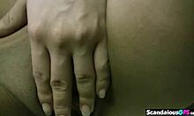 hot brunette giving a blowjob to a big dick in closeup 😍